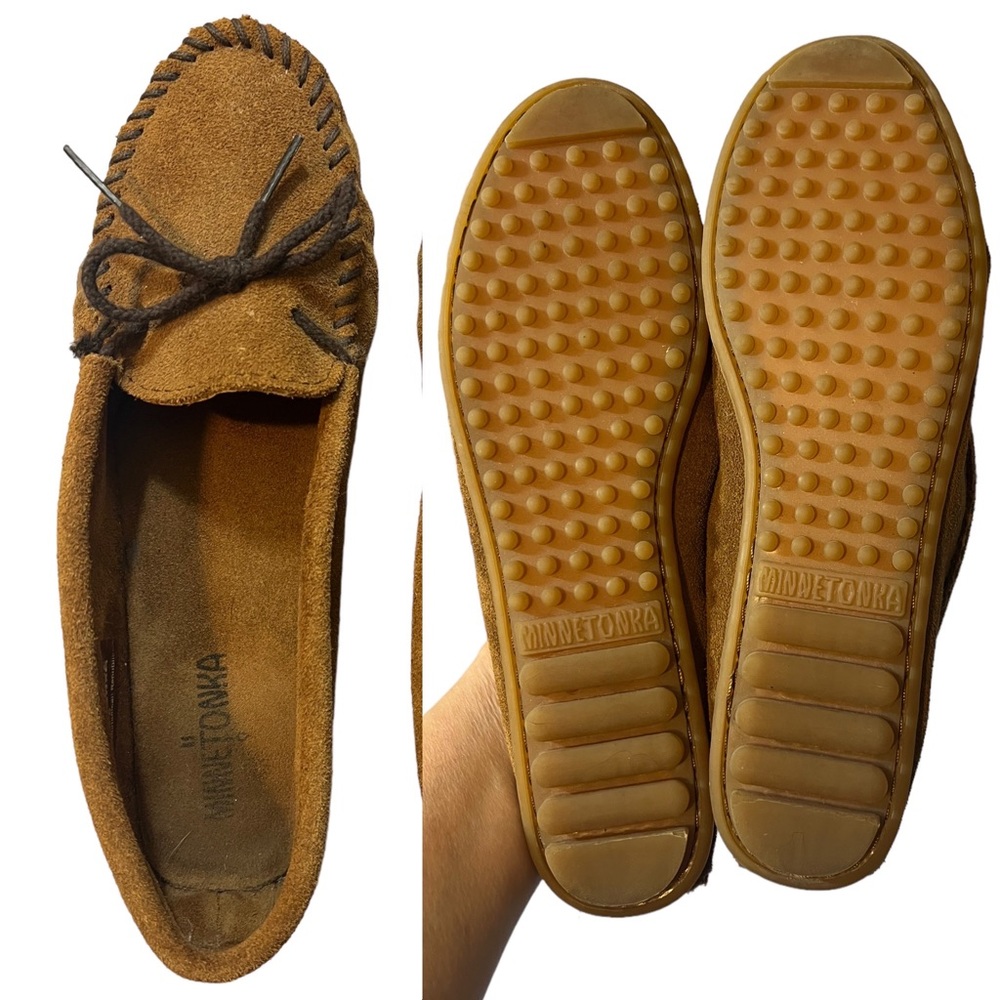 Minnetonka Chestnut Brown Suede Driving Moccasins